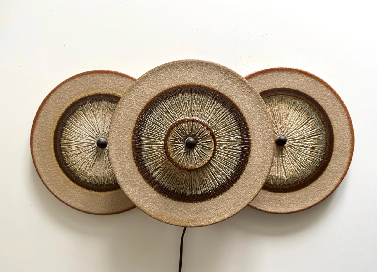 Rare_triple_wall_lamp_by_Noomi_Backhausen_&_Poul_Brandborg_for_Søholm_Stentøj,_Denmark,_1970s