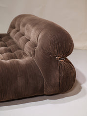 Soriana_2-seater_sofa_Cassina_brown_chrome_Italy_1970s