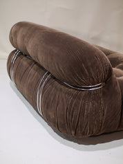 Soriana_2-seater_sofa_Cassina_brown_chrome_Italy_1970s