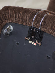 Set_of_Soriana_armchair_and_ottoman_Cassina_brown_chrome_Italy_1970s