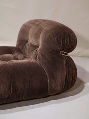 Set_of_Soriana_armchair_and_ottoman_Cassina_brown_chrome_Italy_1970s