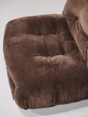 Set_of_Soriana_armchair_and_ottoman_Cassina_brown_chrome_Italy_1970s