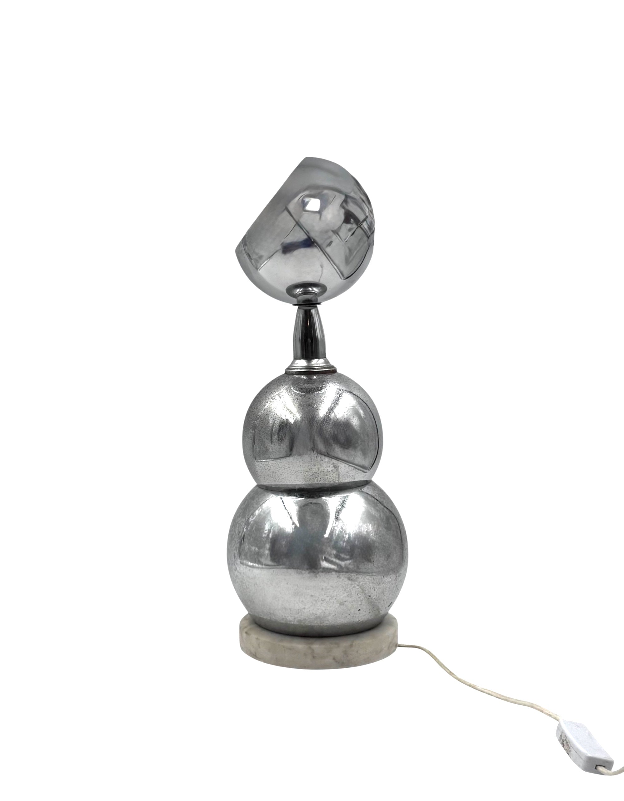 Space_Age_Chrome_Sphere_Lamp_with_Marble_Base,_France_1970s