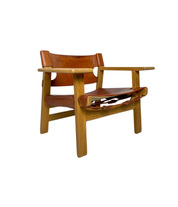 Spanish_Chair_Model_2226_by_Børge_Mogensen_for_Fredericia,_Oak_and_Saddle_Leather,_Denmark,_1960s