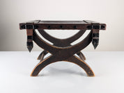 Spanish_Colonial_Revival_Curule_Stool_in_Wood_and_Leather,_Mexico_1940s