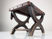 Spanish_Colonial_Revival_Curule_Stool_in_Wood_and_Leather,_Mexico_1940s