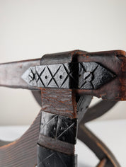 Spanish_Colonial_Revival_Curule_Stool_in_Wood_and_Leather,_Mexico_1940s