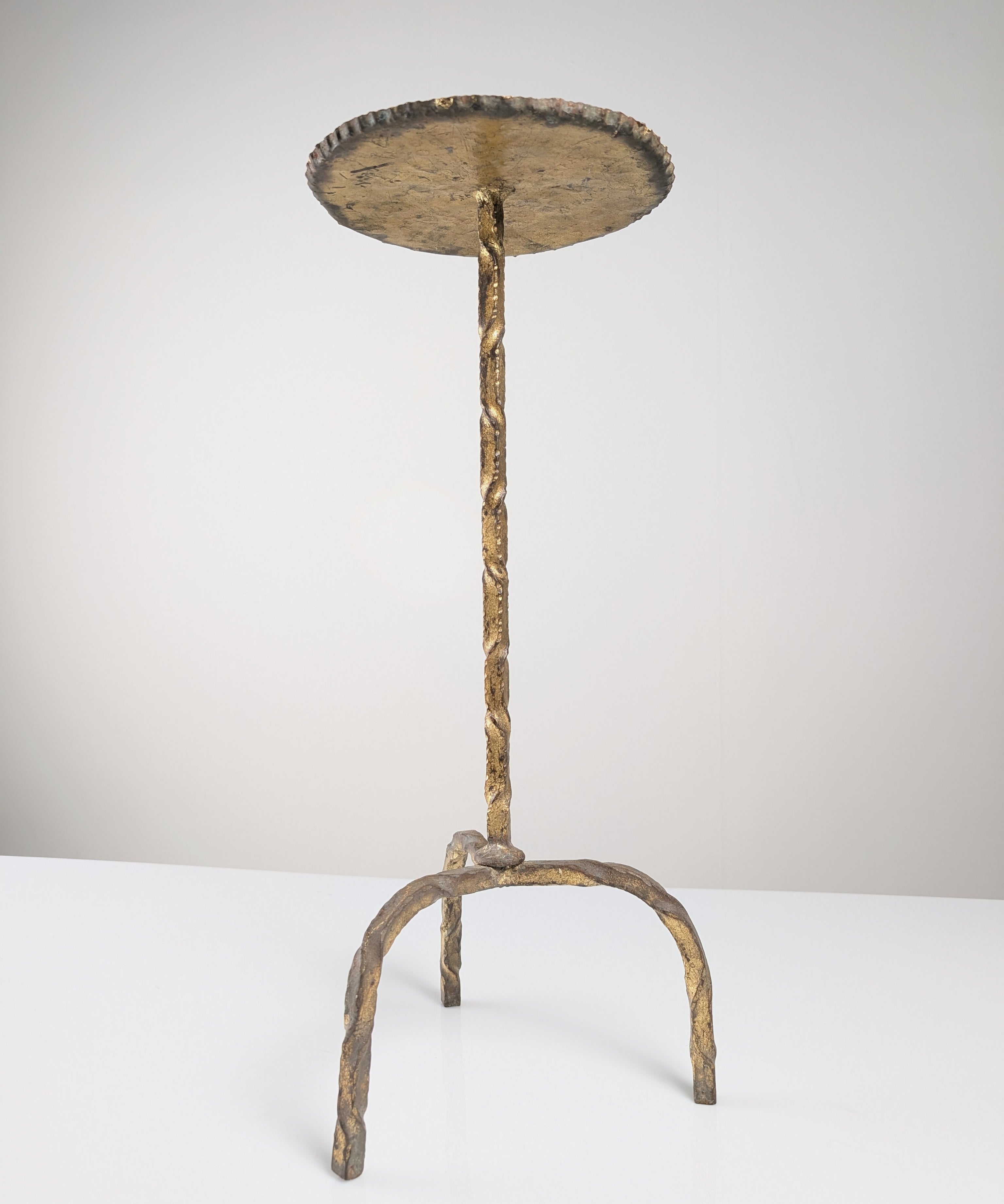 Mid-Century_Gilt_Wrought_Iron_and_Glass_Drinks_Side_Table,_Spain,_1950s
