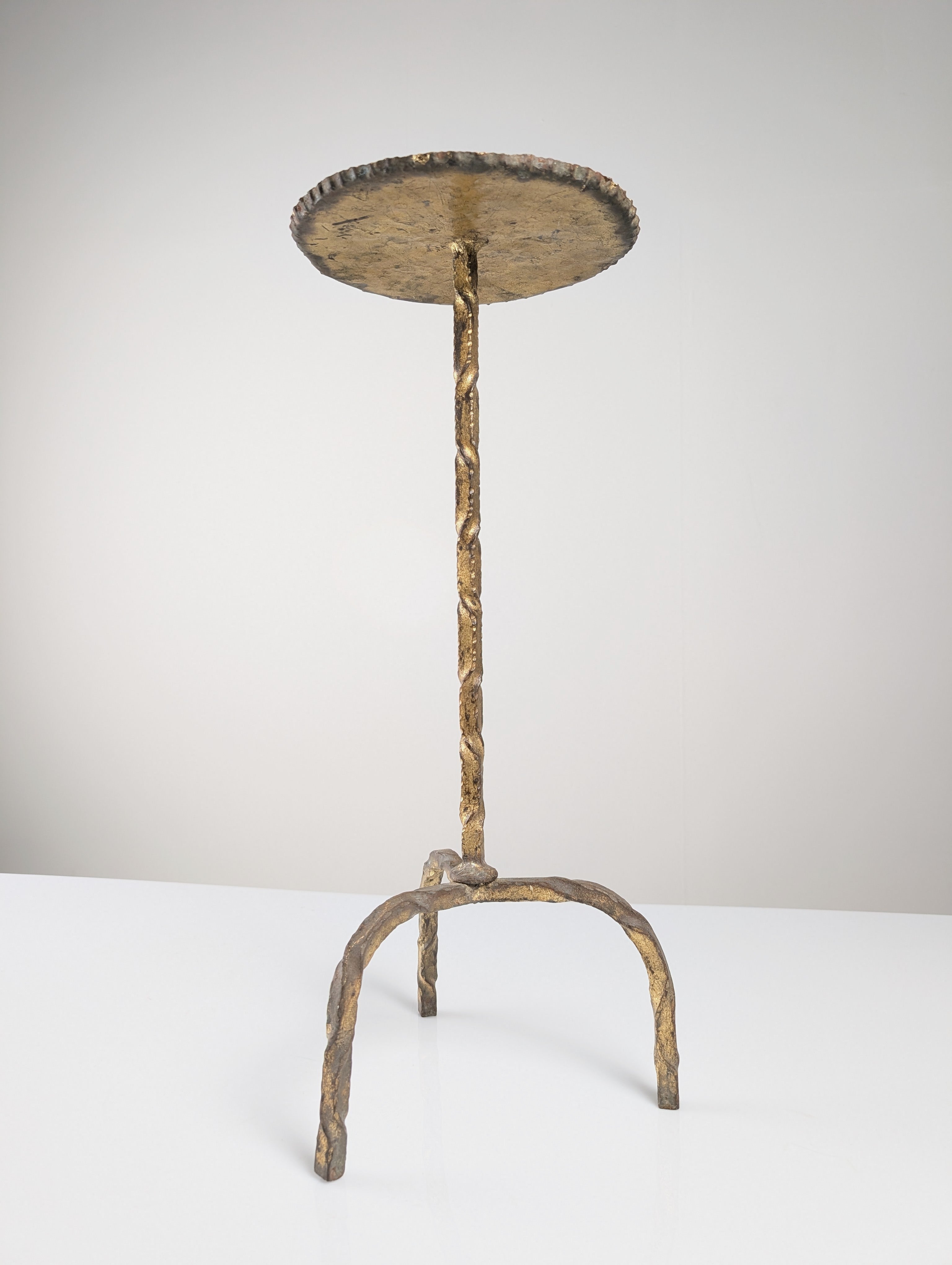 Mid-Century_Gilt_Wrought_Iron_and_Glass_Drinks_Side_Table,_Spain,_1950s