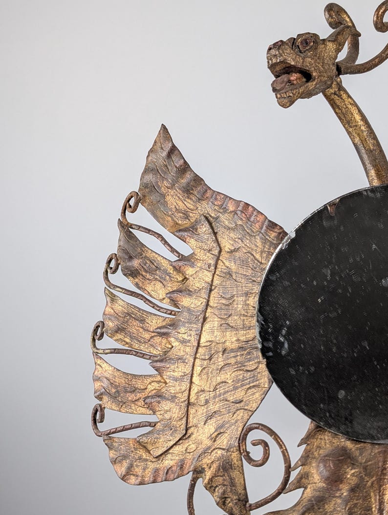 Spanish_Neo-Gothic_Style_Mirror_in_Gilded_Iron_with_Two-Headed_Dragon