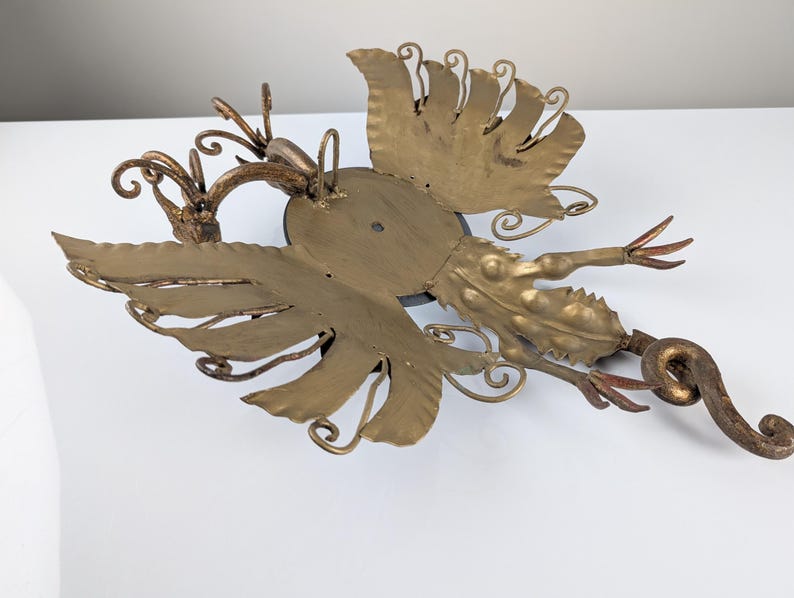 Spanish_Neo-Gothic_Style_Mirror_in_Gilded_Iron_with_Two-Headed_Dragon