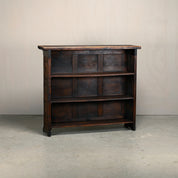 Set_of_Spanish_Brutalist_Folding_Home_Bar_with_3_Bar_Stools,_Carved_Dark_Wood,_1950s,_in_the_Style_of_Sergio_Rodrigues