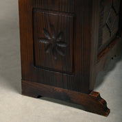 Set_of_Spanish_Brutalist_Folding_Home_Bar_with_3_Bar_Stools,_Carved_Dark_Wood,_1950s,_in_the_Style_of_Sergio_Rodrigues