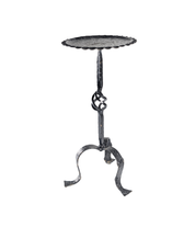 Spanish_Wrought_Iron_Drinks_Table_with_Hammered_Scalloped_Top_and_Tripod_Base,_1950s