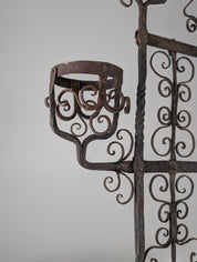 Spanish_Wrought_Iron_Fireplace_Screen_Candelabra,_Arts_and_Crafts,_1880s