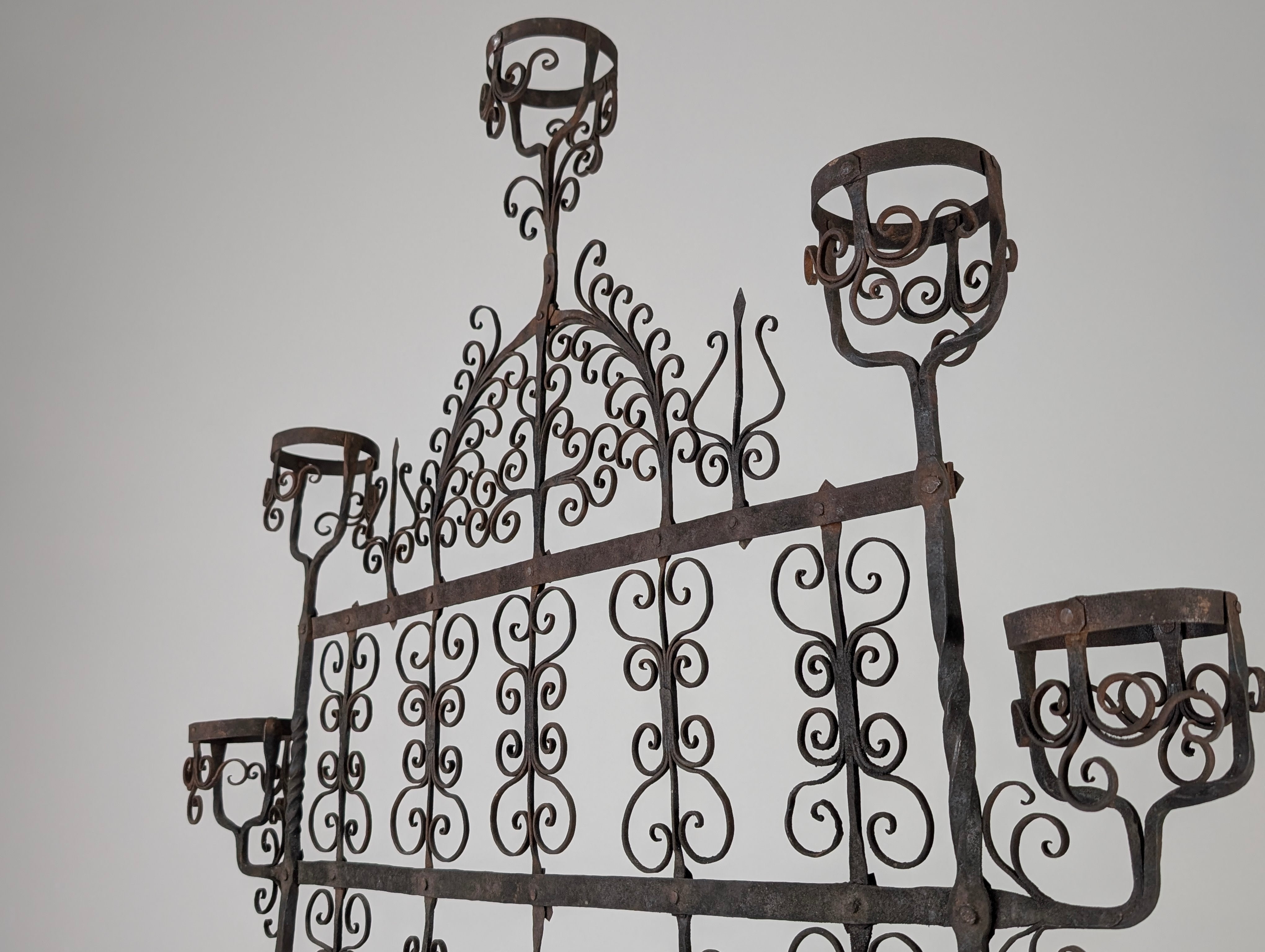 Spanish_Wrought_Iron_Fireplace_Screen_Candelabra,_Arts_and_Crafts,_1880s