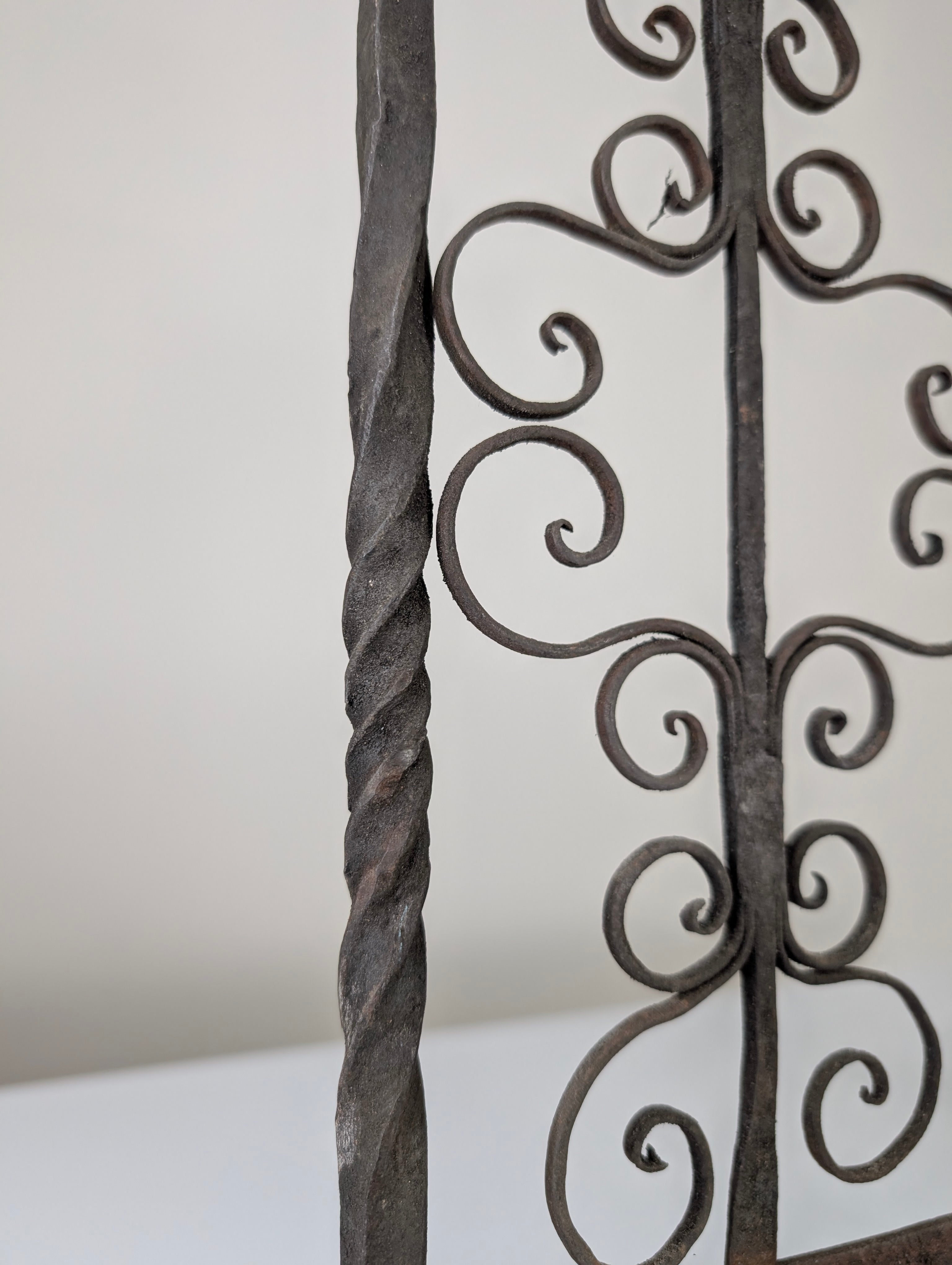 Spanish_Wrought_Iron_Fireplace_Screen_Candelabra,_Arts_and_Crafts,_1880s