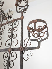 Spanish_Wrought_Iron_Fireplace_Screen_Candelabra,_Arts_and_Crafts,_1880s