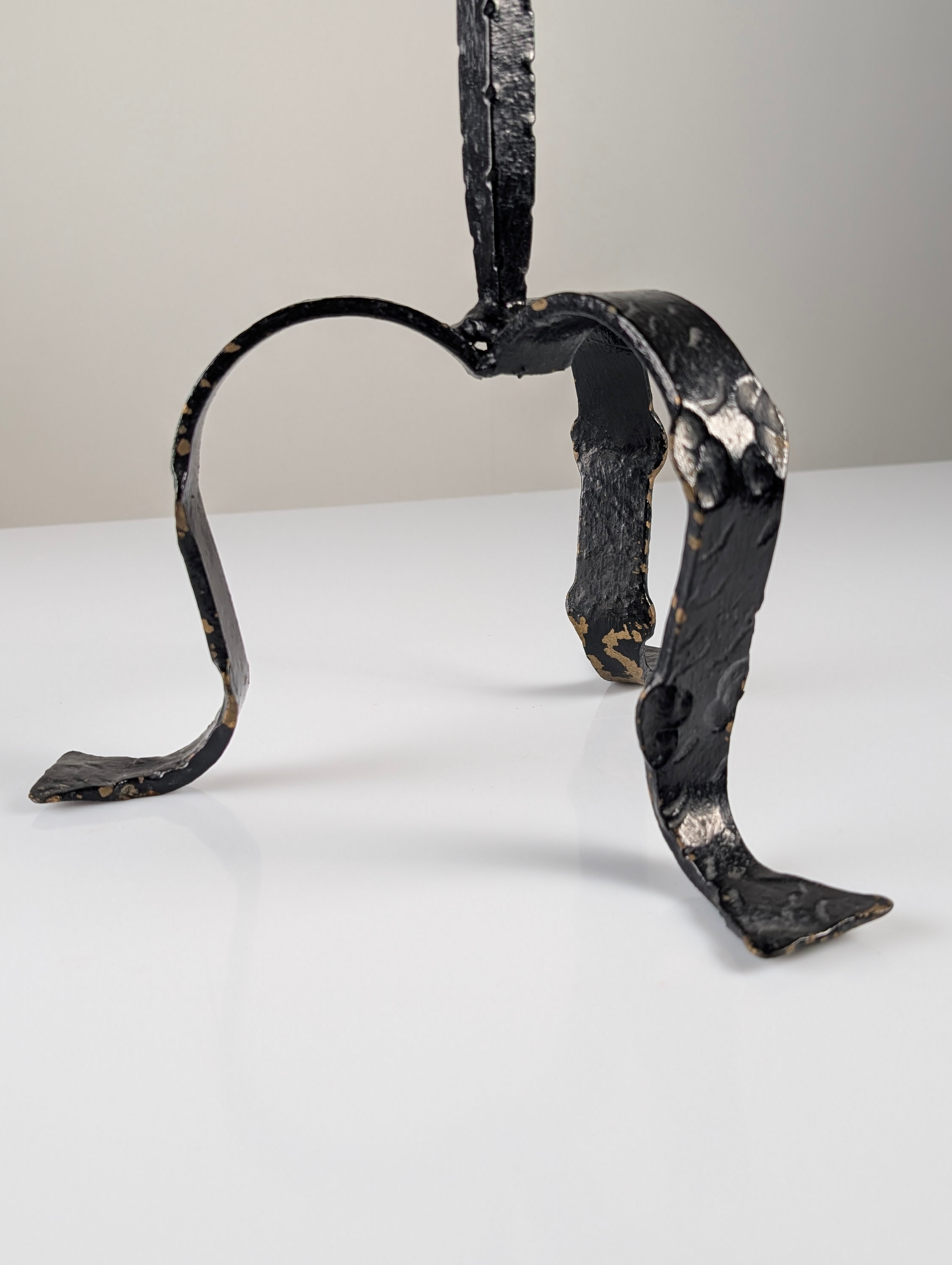 Spanish_Wrought_Iron_Drinks_Table_with_Hammered_Scalloped_Top_and_Tripod_Base,_1950s