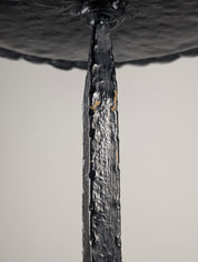 Spanish_Wrought_Iron_Drinks_Table_with_Hammered_Scalloped_Top_and_Tripod_Base,_1950s