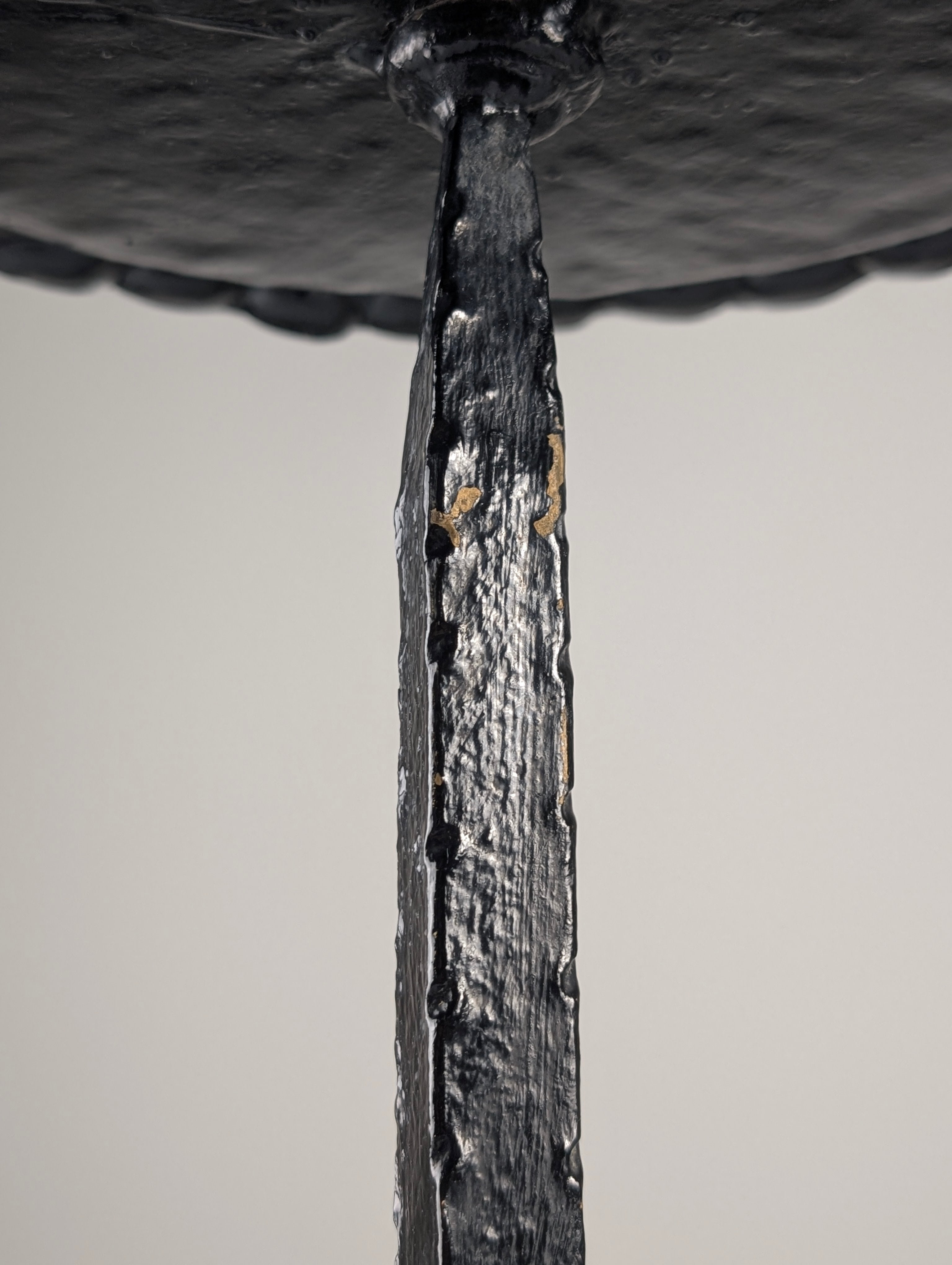 Spanish_Wrought_Iron_Drinks_Table_with_Hammered_Scalloped_Top_and_Tripod_Base,_1950s