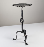 Spanish_Wrought_Iron_Drinks_Table_with_Hammered_Scalloped_Top_and_Tripod_Base,_1950s