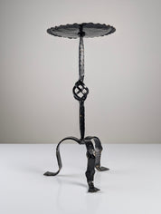 Spanish_Wrought_Iron_Drinks_Table_with_Hammered_Scalloped_Top_and_Tripod_Base,_1950s