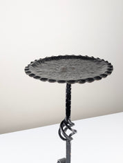 Spanish_Wrought_Iron_Drinks_Table_with_Hammered_Scalloped_Top_and_Tripod_Base,_1950s