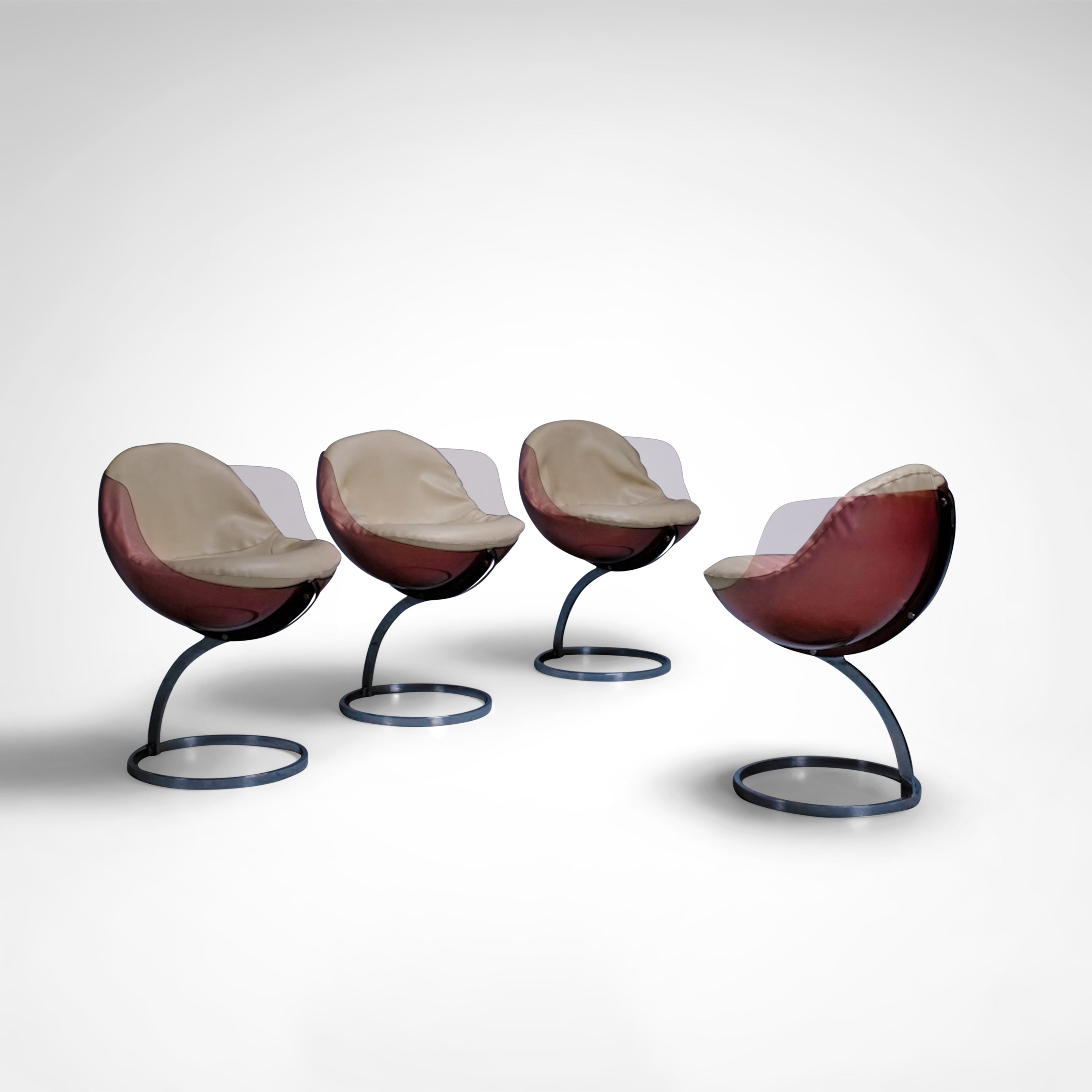 Sphere_dining_chairs_by_Boris_Tabacoff_for_Mobilier_Modulaire_Moderne_France_1970s,_set_of_4