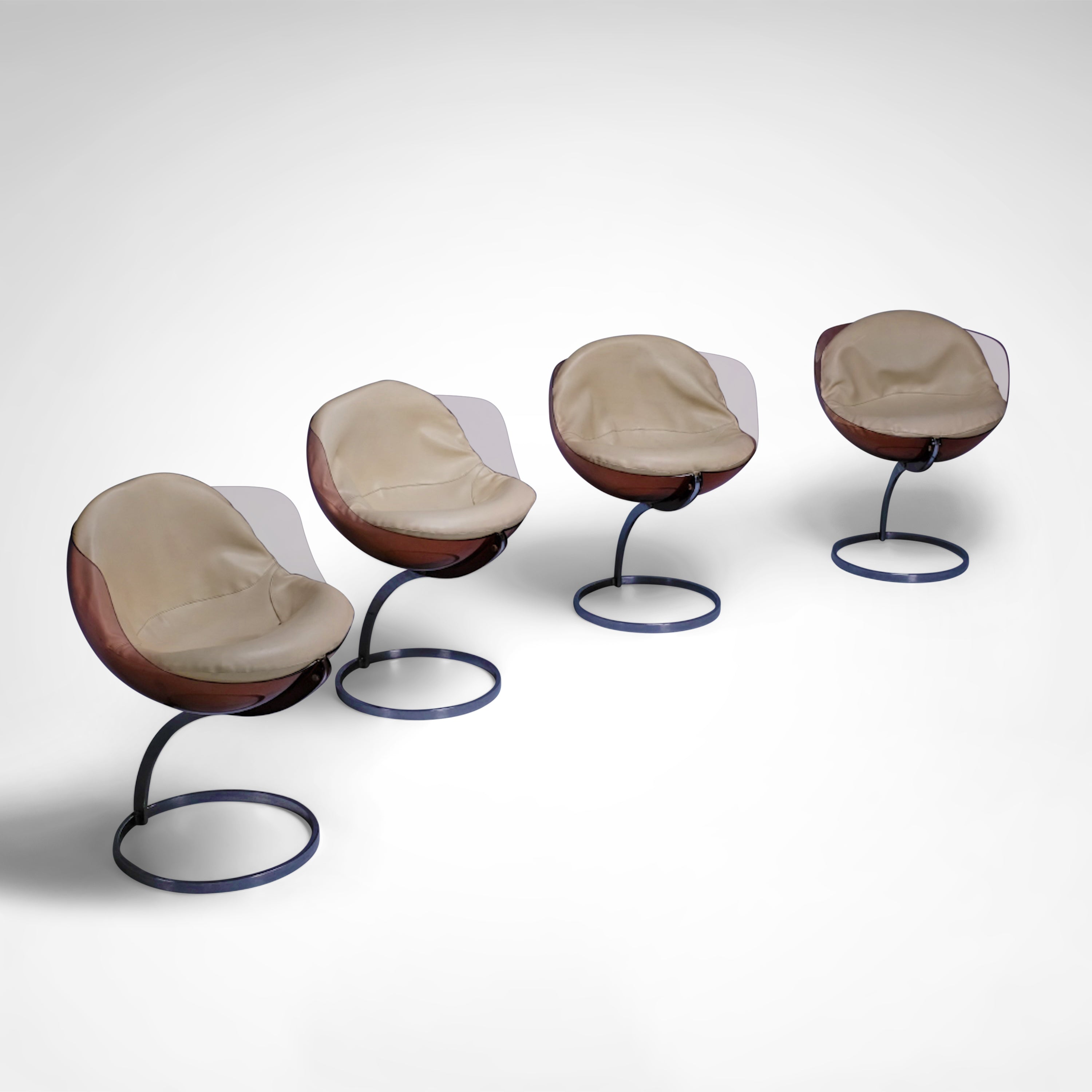 Sphere_dining_chairs_by_Boris_Tabacoff_for_Mobilier_Modulaire_Moderne_France_1970s,_set_of_4