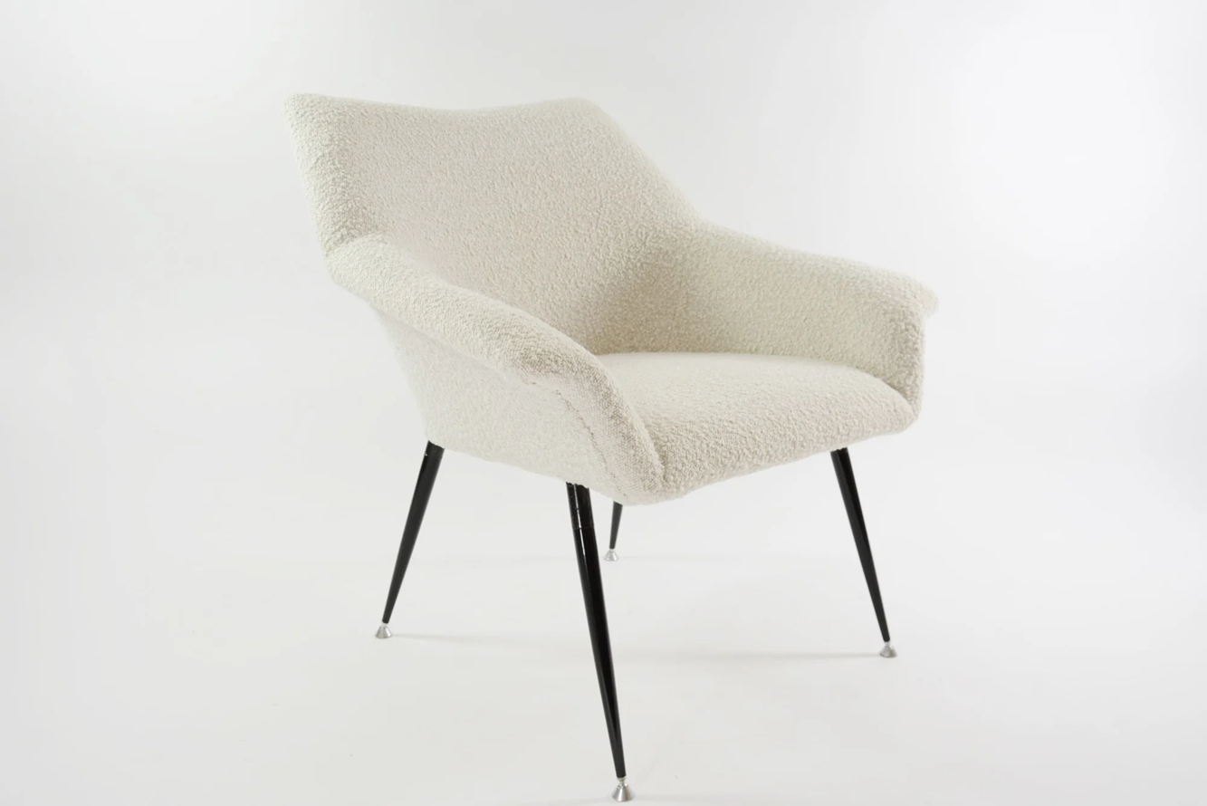 1970s_Shell_Armchair_in_Loop_Fabric_with_Chrome_Metal_Legs