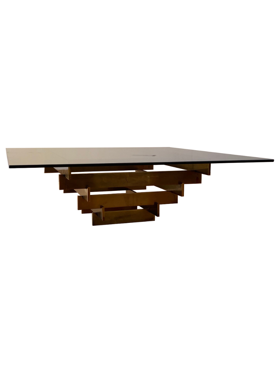 Square_Smoked_Glass_Coffee_Table_Attributed_to_David_Hicks,_Brass-Plated_Base,_UK,_1970s
