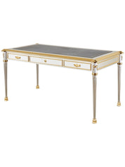 Stainless_Steel_and_Bronze_Neoclassical_Desk_by_John_Vesey,_1960s,_USA