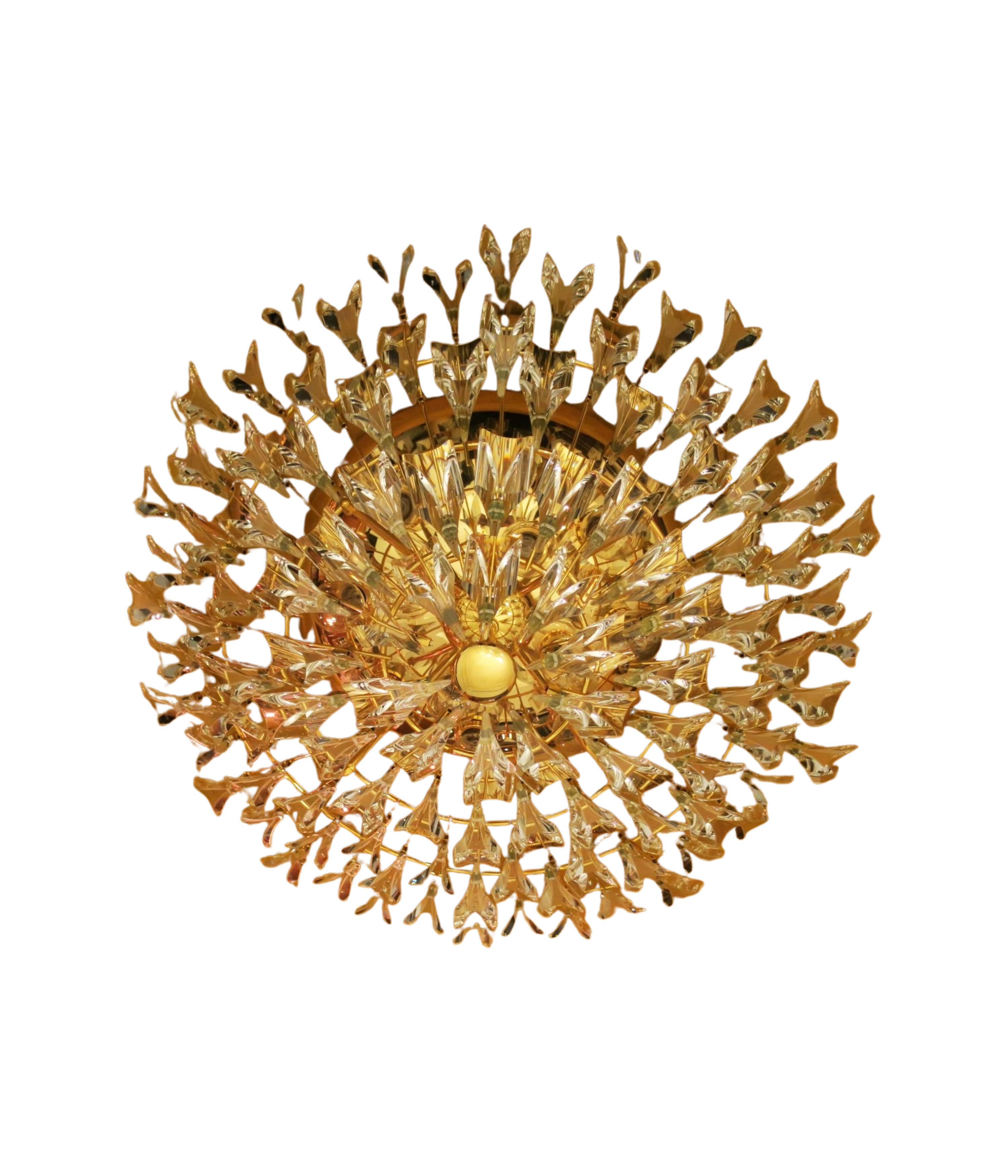 Stilkronen_Crystal_Glass_Chandelier_on_Gilt_Brass_Frame,_Italy_1970s