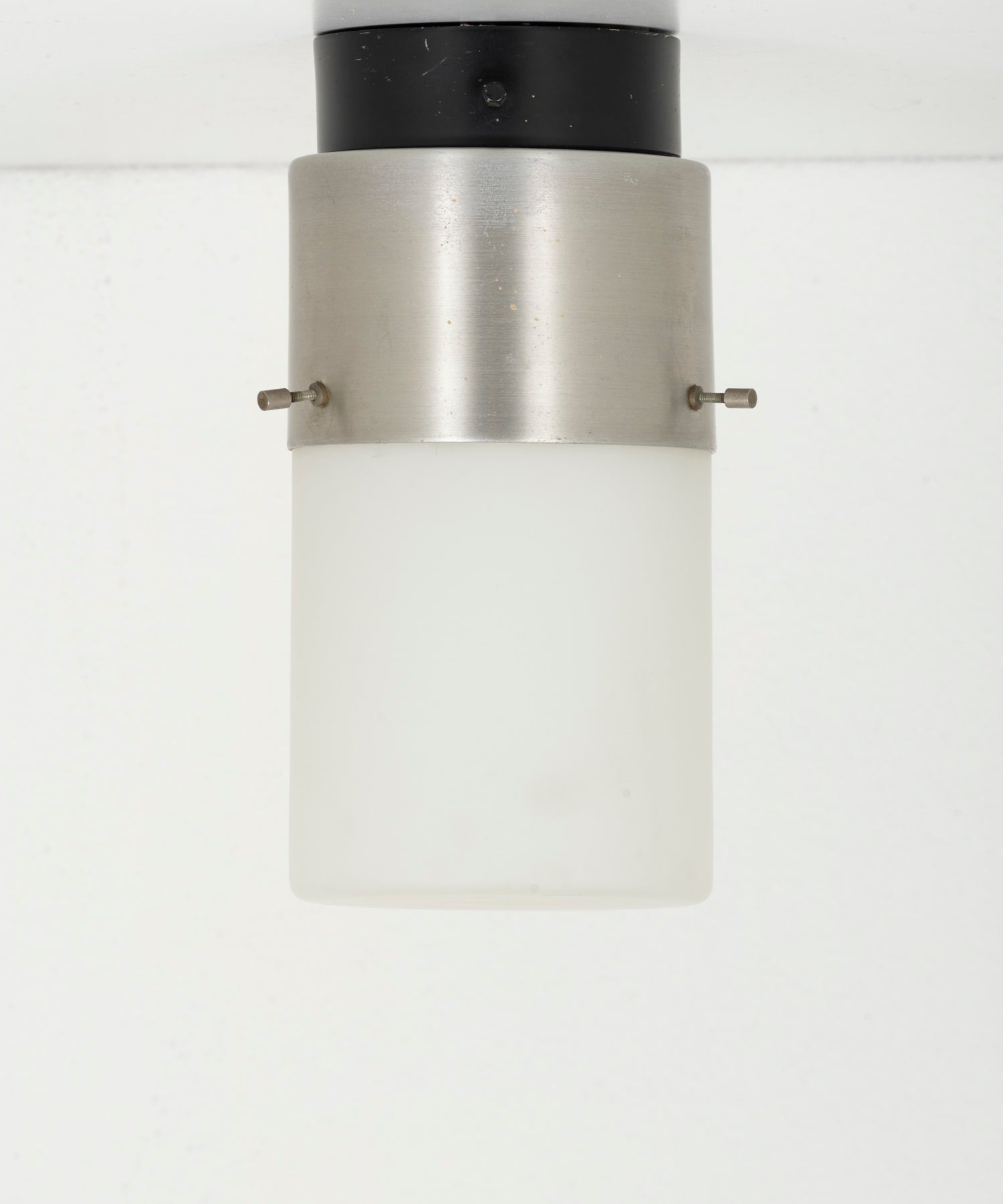 Stilnovo_Model_1245_Ceiling_Lamp_in_Opal_Glass_and_Nickel-Plated_Aluminum,_Italy,_1950s