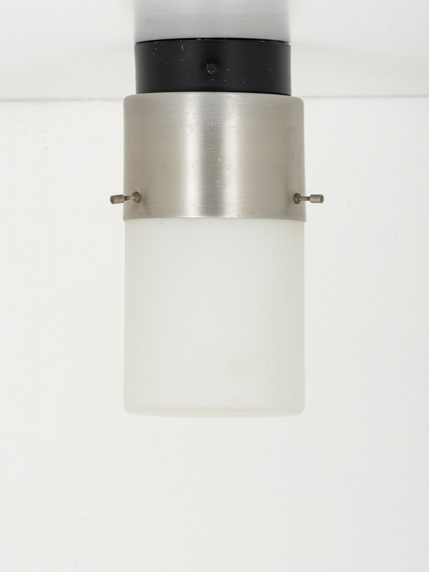 Stilnovo_Model_1245_Ceiling_Lamp_in_Opal_Glass_and_Nickel-Plated_Aluminum,_Italy,_1950s