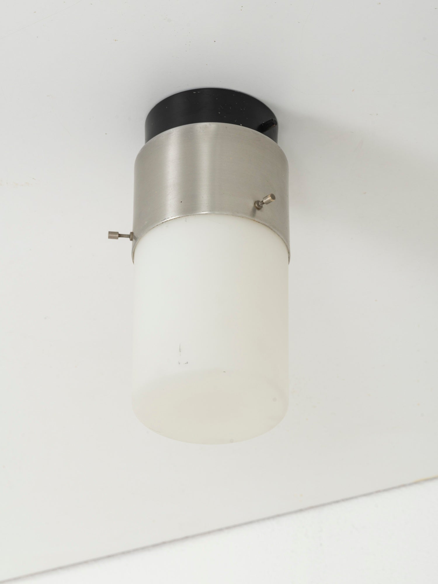 Stilnovo_Model_1245_Ceiling_Lamp_in_Opal_Glass_and_Nickel-Plated_Aluminum,_Italy,_1950s
