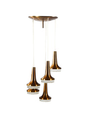 Stilux_Milano_Chandelier_with_Copper_and_Crystal_Glass,_Italy