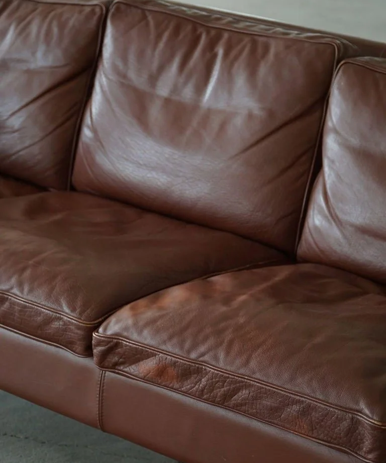 Stouby_Møbelfabrik,_Mid_Century_3-Seater_Sofa_in_Brown_Leather,_Made_in_1970s