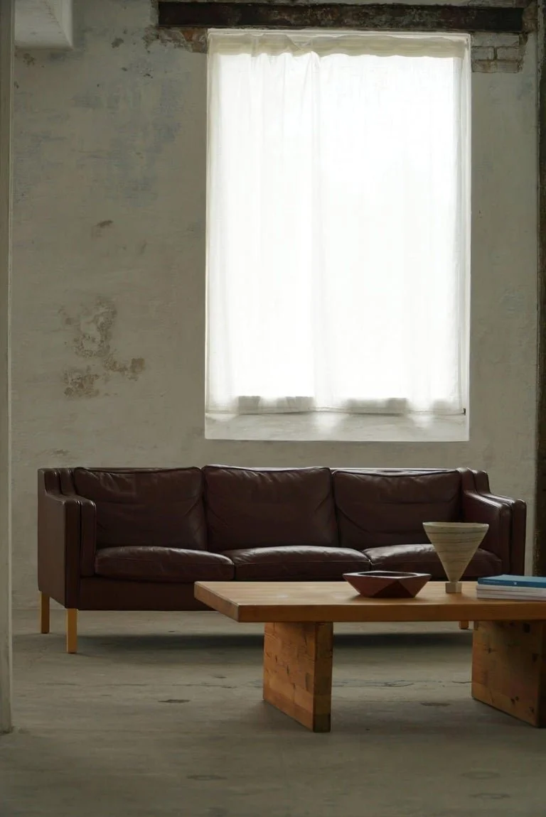 Stouby_Møbelfabrik,_Mid_Century_3-Seater_Sofa_in_Brown_Leather,_Made_in_1970s