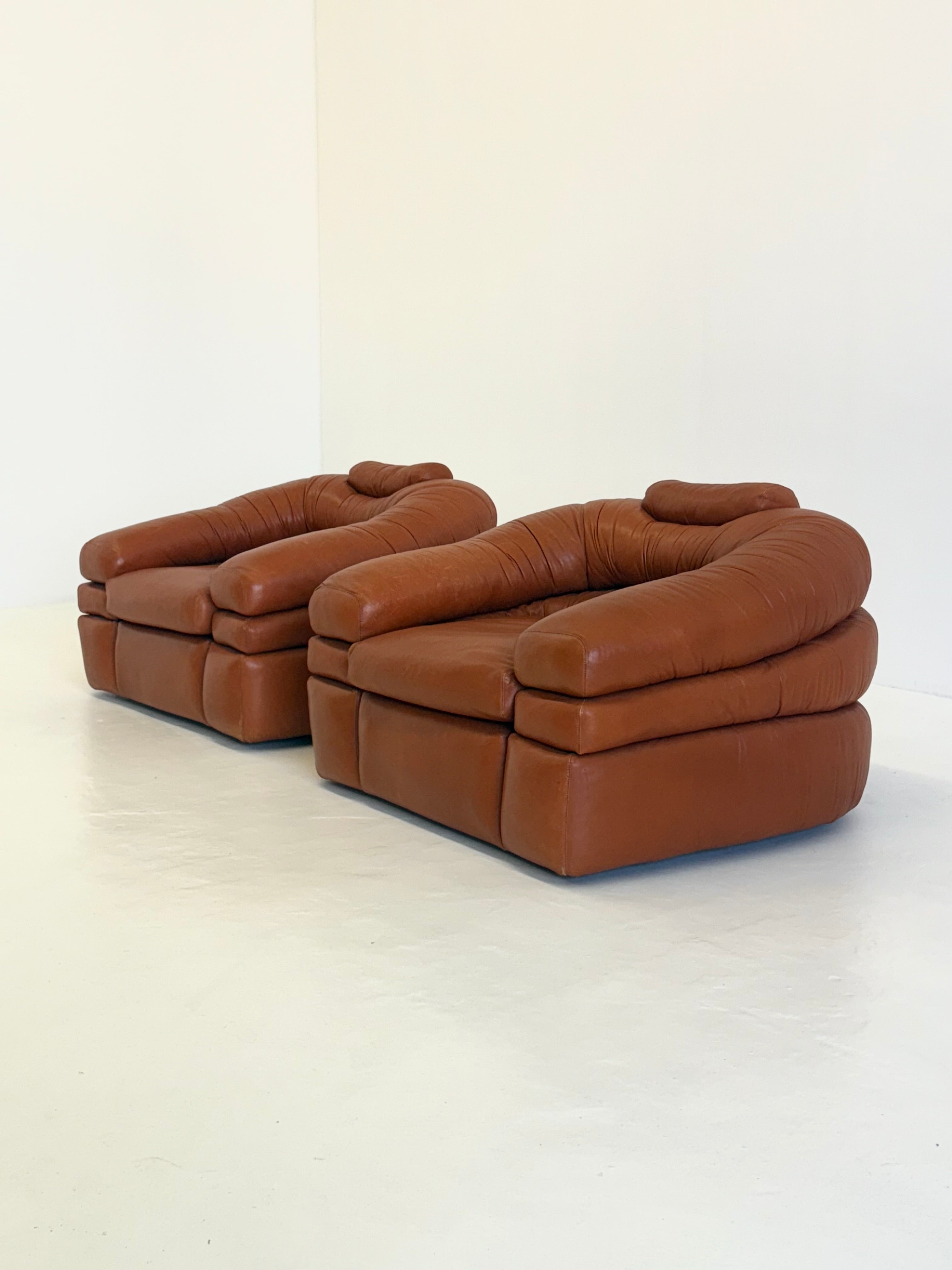 Straccio_Lounge_Chair_by_De_Pas,_D’Urbino_and_Lomazzi_for_Zanotta_in_Cognac_Leather,_Italy_1970s