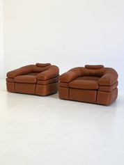 Straccio_Lounge_Chair_by_De_Pas,_D’Urbino_and_Lomazzi_for_Zanotta_in_Cognac_Leather,_Italy_1970s