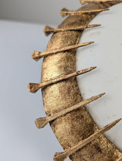 Sun_Pendant_lamp_made_of_forged_nails_with_gold_leaf_and_opaline