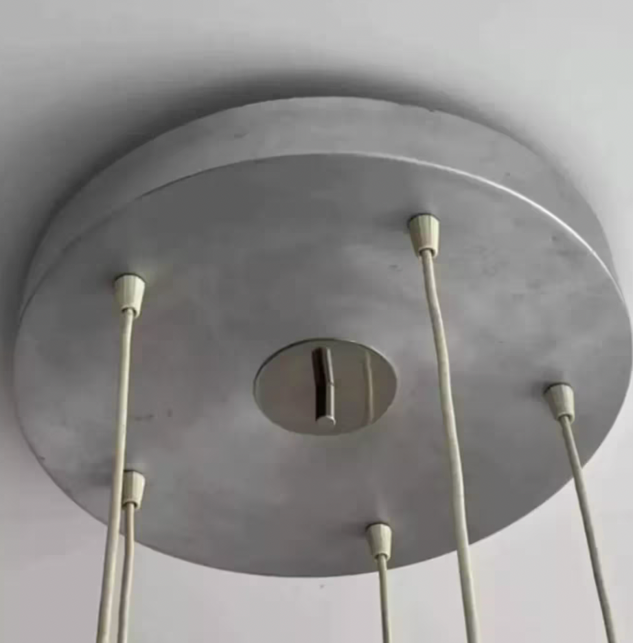 Five-Light_Chrome_and_Brushed_Metal_Chandelier,_France,_1970s