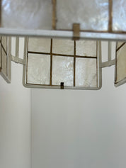 French_White_Lacquered_Metal_and_Mother_of_Pearl_Pendant_Lamp