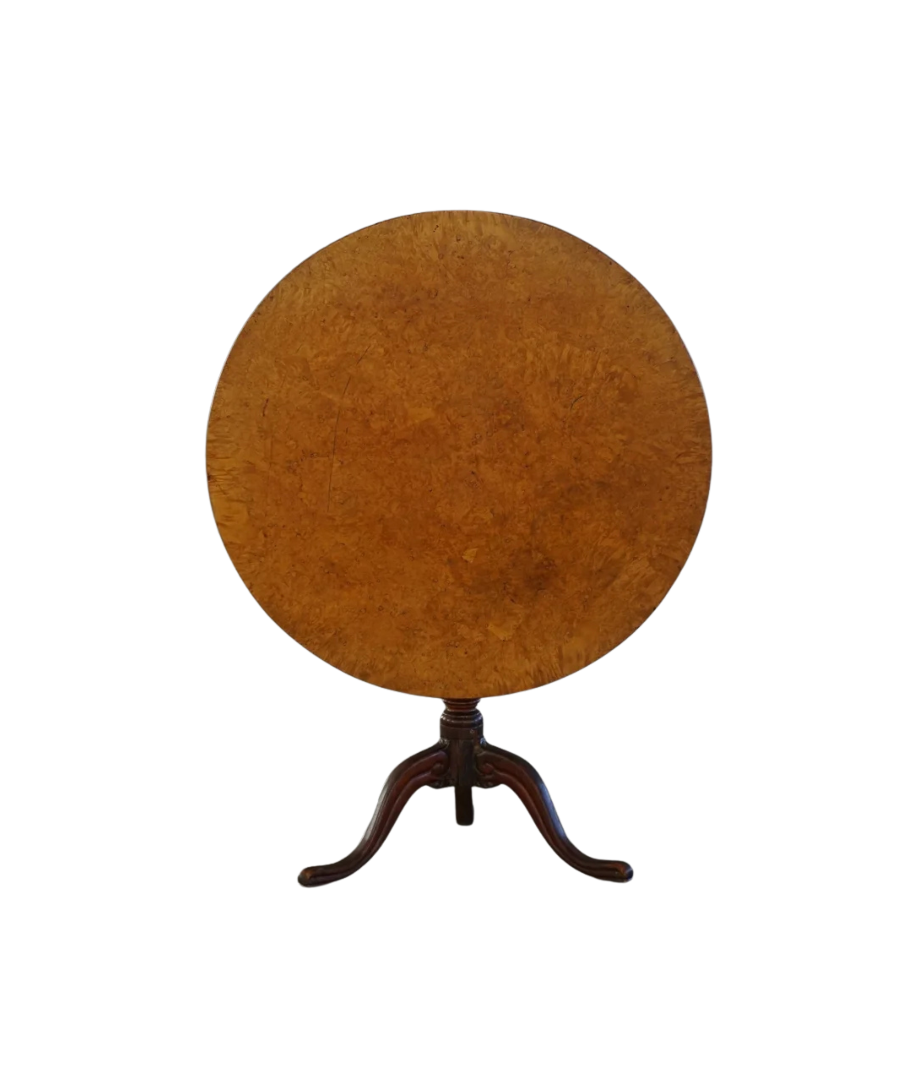 Swedish_Antique_Tilt_Top_Table_in_Burl_Wood,_19th_Century