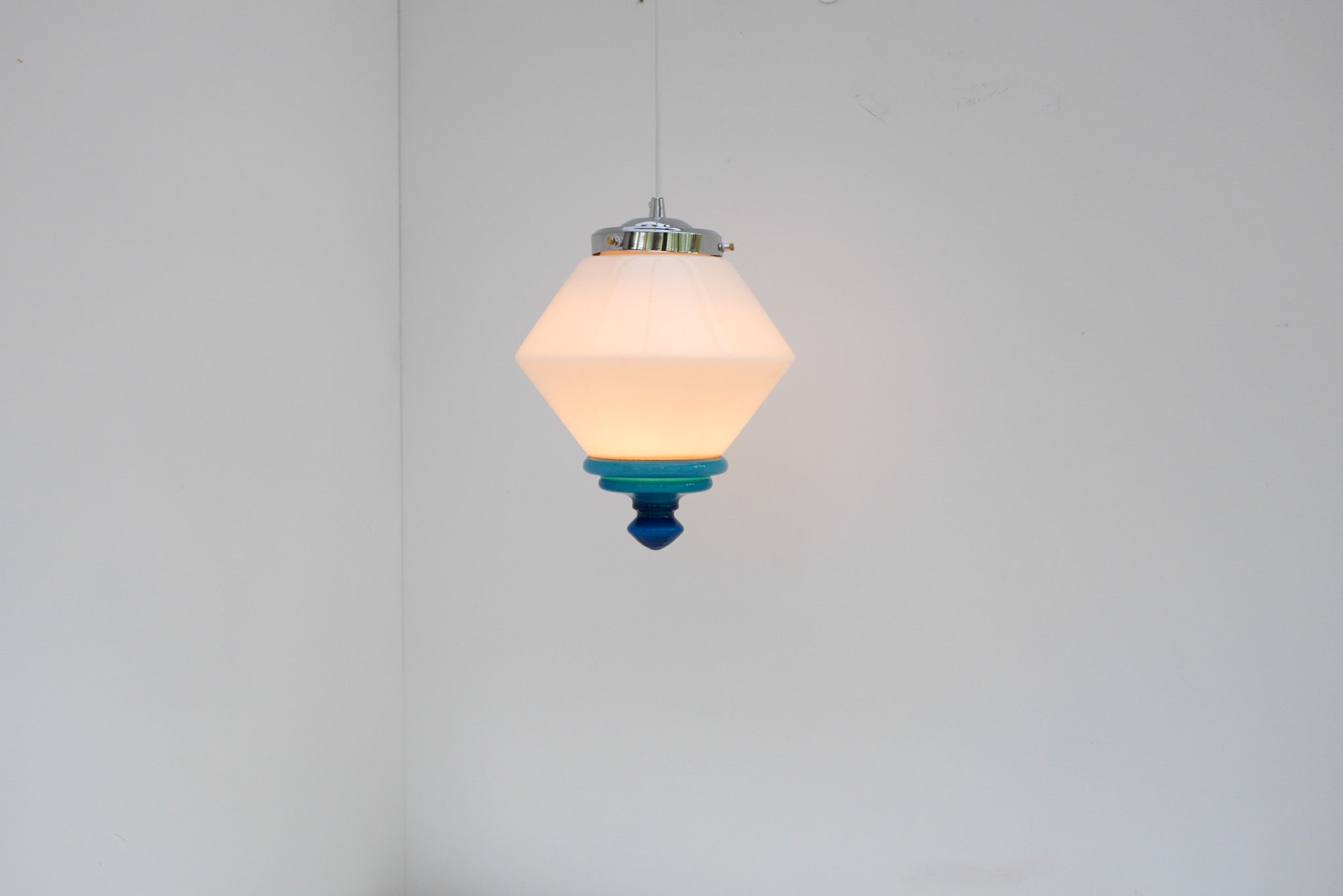 Swedish_Art_Deco_Milk_Glass_Pendant_Lamp_with_Blue_Accents,_1930s