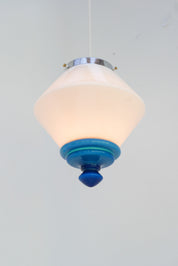 Swedish_Art_Deco_Milk_Glass_Pendant_Lamp_with_Blue_Accents,_1930s