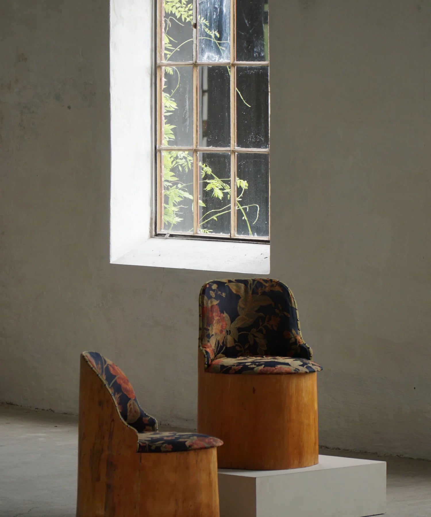 Swedish_Kubstol_Stump_Chair_in_Pine_and_Floral_Upholstery,_1970s