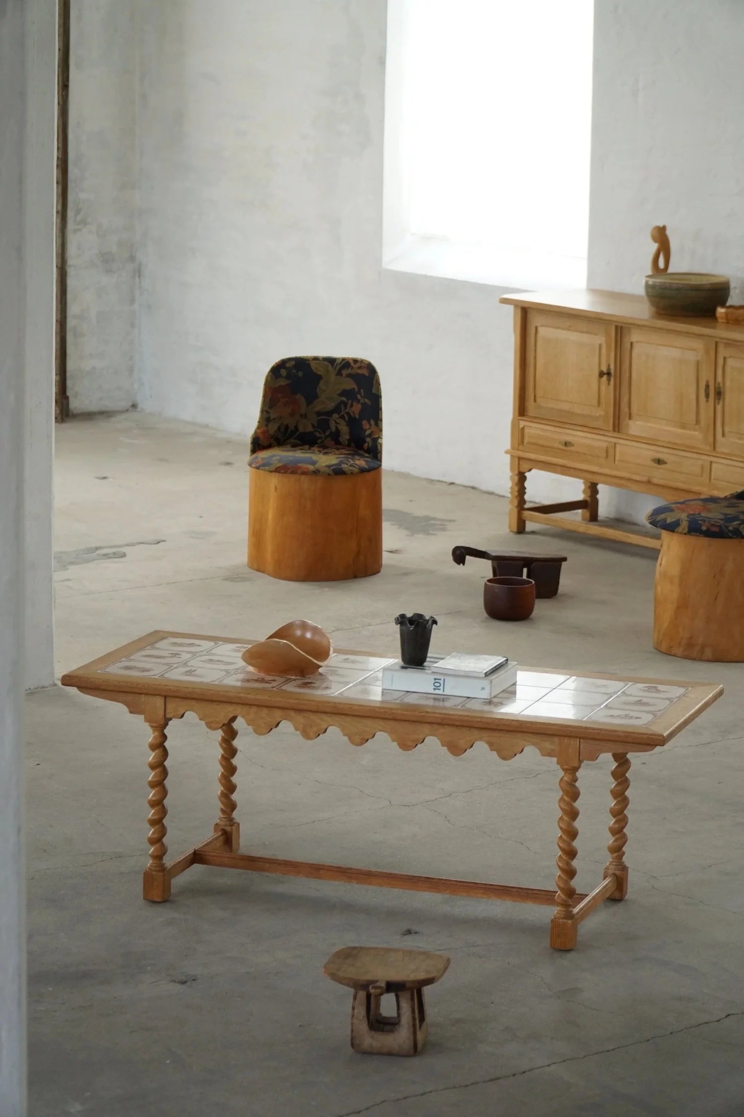 Swedish_Kubstol_Stump_Chair_in_Pine_and_Floral_Upholstery,_1970s